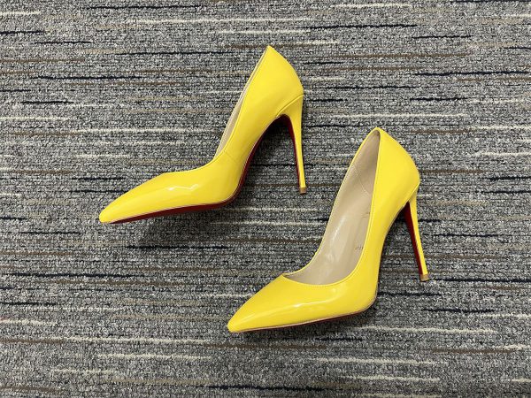 Christian Louboutin Kate Escarpins 85 mm Cuir Verni Jaune