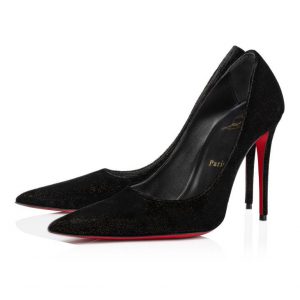Christian Louboutin Kate Max Escarpins 100 mm Velours D'Or Noir