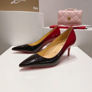 Christian Louboutin Kate Escarpins 60 mm Cuir Verni Noir Rouge
