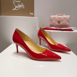Christian Louboutin Kate Escarpins 70 mm Cuir de Veau Verni Rouge