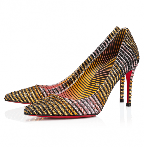 Christian Louboutin Escarpins Kate Strass Aftersun 85 mm Crêpe Satin Multicolore