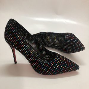 Christian Louboutin Kate Strass Escarpins Daim Orné de Cristaux Multicolore