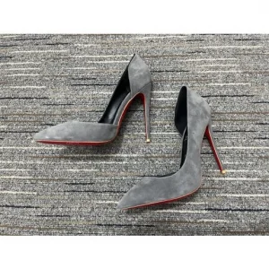 Christian Louboutin Escarpins Iriza 100mm Cuir Suédé Gris