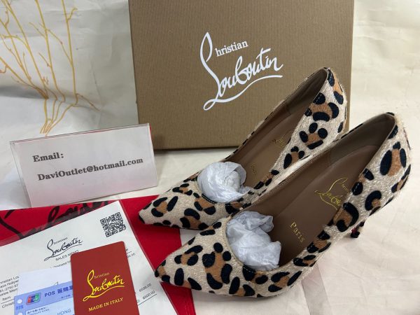 Christian Louboutin Escarpins Kate 100 mm Satin Imprimé Léopard Marron – Image 6