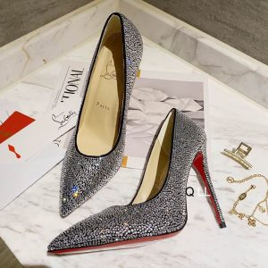 Christian Louboutin Escarpins Kate Strass Dégradé 100 mm Daim Noir