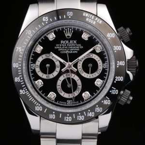 Rolex Daytona Acier Inoxydable Cadran Noir Émaillé Noir