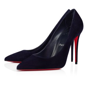 Christian Louboutin Escarpins Kate 100 mm Veau Velours Bleu Encre