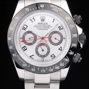 Rolex Daytona Acier Inoxydable Cadran Noir Émaillé Argent