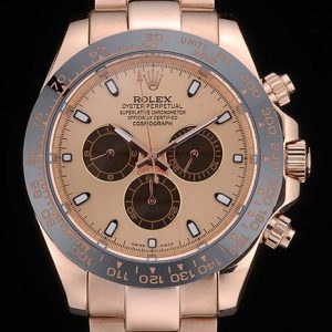 Rolex Daytona Plaqué Ion Tachymètre Bracelet Or Rose Cadran Or Rose 80244