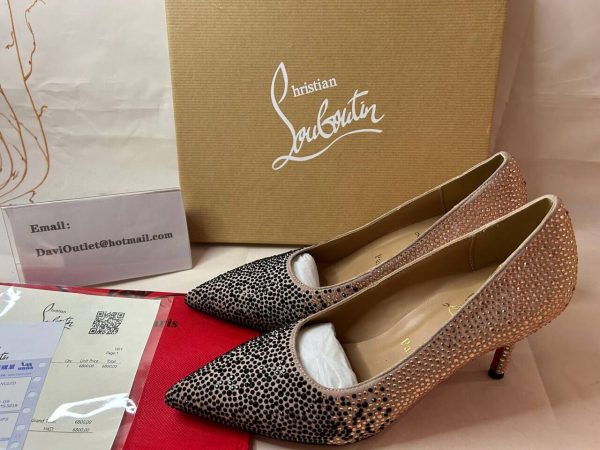 Christian Louboutin Escarpins Kate Strass 85 mm Noir/Nude Strass – Image 5