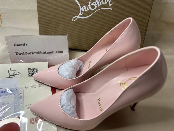 Christian Louboutin Escarpins Kate 100 mm Poupée/lin Poupée Cuir Verni