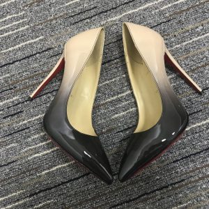 Christian Louboutin Escarpins So Kate 120 mm Cuir Verni Dégradé Noir Nude
