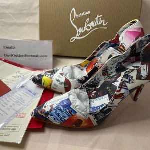 Christian Louboutin Escarpins Hot Chick 100 mm Multi/lin Multi Cuir de Veau