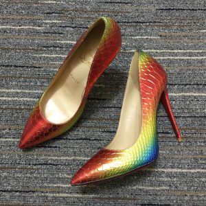 Christian Louboutin Escarpins So Kate 120 mm Cuir Python Arc-en-ciel