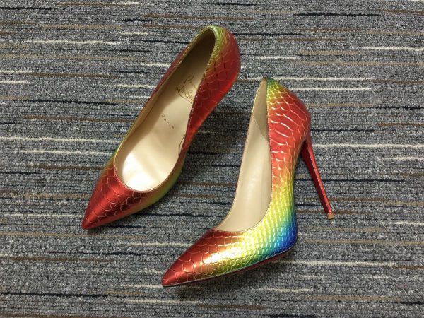 Christian Louboutin Escarpins So Kate 120 mm Cuir Python Arc-en-ciel