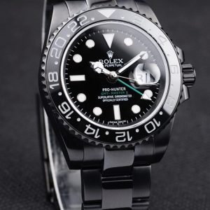 Rolex GMT Master II Pro-Hunter Acier Noir Bracelet Acier Cadran Noir