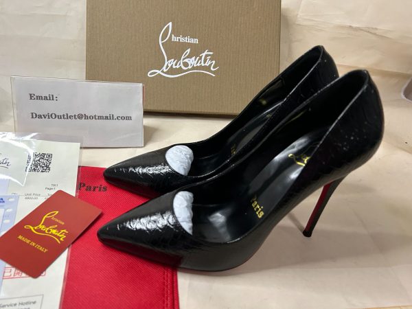 Christian Louboutin Escarpins So Kate 120 mm Noir/lin Noir Verni – Image 5