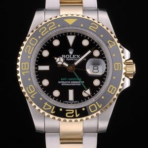 Rolex GMT Master Lunette Or Rose Cadran Noir 80295
