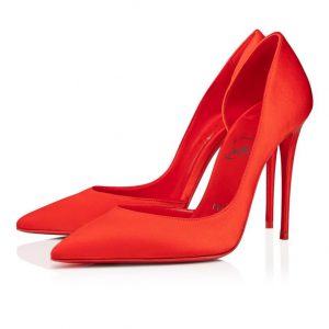 Christian Louboutin Escarpins Iriza 100mm Satin Crêpe Rouge Ole