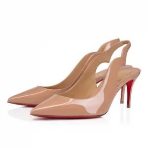 Christian Louboutin Hot Chick Sling 70 mm Escarpins à Bride Arrière Cuir Verni Blush