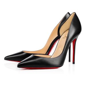 Christian Louboutin Demi-d’Orsay Escarpins Iriza 100 mm Cuir Noir