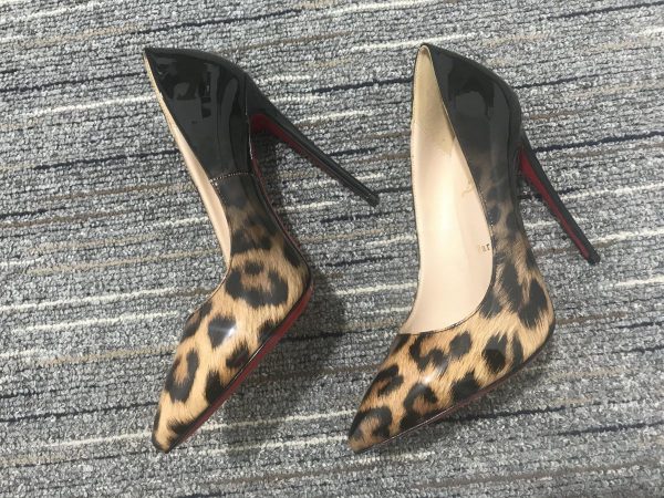 Christian Louboutin Escarpins Pigalle Follies 100mm Verni Dégradé Léopard Noir
