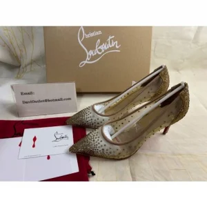 Christian Louboutin Escarpins Follies Strass 85 mm Version Strass Doré