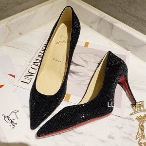 Christian Louboutin Escarpins Pigalle Follies 100mm Noir avec Cristaux
