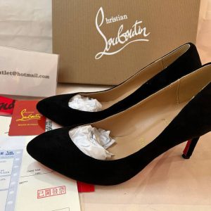Christian Louboutin Escarpins Follies Strass 80MM Suédé Noir