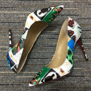 Christian Louboutin Escarpins Pigalle 100mm Cuir Verni Collage Multi