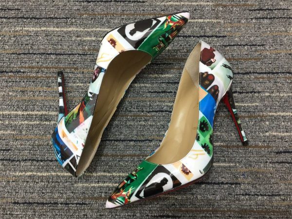 Christian Louboutin Escarpins Pigalle 100mm Cuir Verni Collage Multi