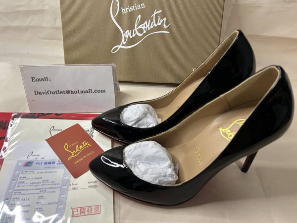 Christian Louboutin Escarpins Corneille 100 mm Cuir Verni Noir – Image 5