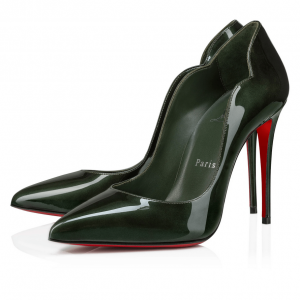 Christian Louboutin Hot Chick Escarpins 100 mm Cuir Verni Vert
