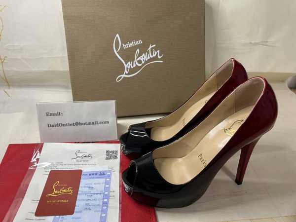Christian Louboutin Escarpins New Very Prive 120 mm Cuir Verni Noir-rouge/noir – Image 5