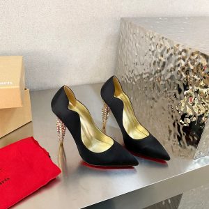 Christian Louboutin Escarpins Lipchick 100 mm Satin Noir