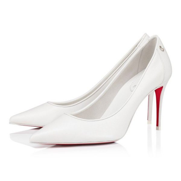 Christian Louboutin Sporty Kate 85 mm Escarpins Cuir Nappa Bianco