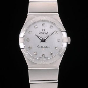 Omega Lady Constellation Bracelet Acier Inoxydable Cadran Argenté 80290