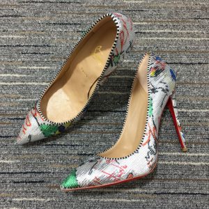 Christian Louboutin Loubitag Decollete 554 Escarpins 100 mm Paillettes Multicolore