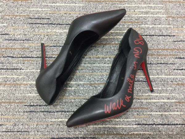 Christian Louboutin Hottie Walkie Escarpins 100 mm 'Walk a Mile' Cuir Nappa Noir – Image 2