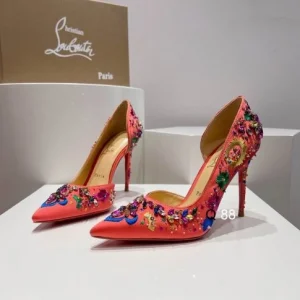 Christian Louboutin Brodiriza Escarpins D’orsay Brodés 100 mm Satin Multicolore