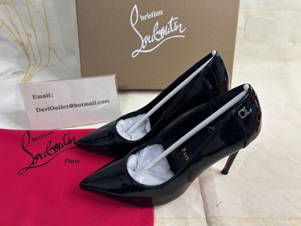 Christian Louboutin Sporty Kate 100 mm Escarpins Cuir Verni Vog Noir – Image 5