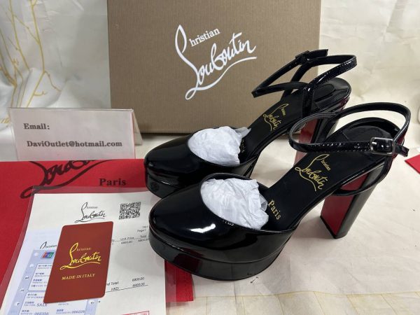 Christian Louboutin Loo Pump 130 mm Escarpins Cuir Verni Noir – Image 6
