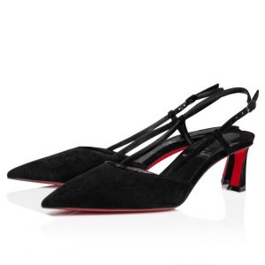 Christian Louboutin Condoroline 55 mm Escarpins Slingback Veau Velours Noir