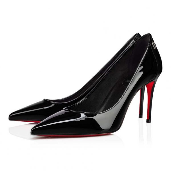 Christian Louboutin Sporty Kate 100 mm Escarpins Cuir Verni de Veau Noir