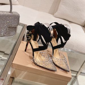 Christian Louboutin Mechante Reine Escarpins 100 mm Tissu et PVC Noir