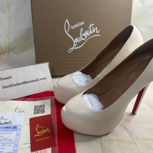 Christian Louboutin Daffodile Escarpins Plateforme 160 mm Cuir Nappa Beige