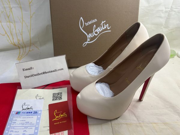 Christian Louboutin Daffodile Escarpins Plateforme 160 mm Cuir Nappa Beige