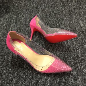 Christian Louboutin Degrastrass Escarpins Daim et PVC Rose