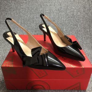 Christian Louboutin Clare Nodo Escarpins Slingback Cuir Verni Noir