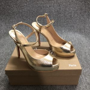 Christian Louboutin Jenlove Alta Escarpins 120 mm Cuir Métallisé Platine